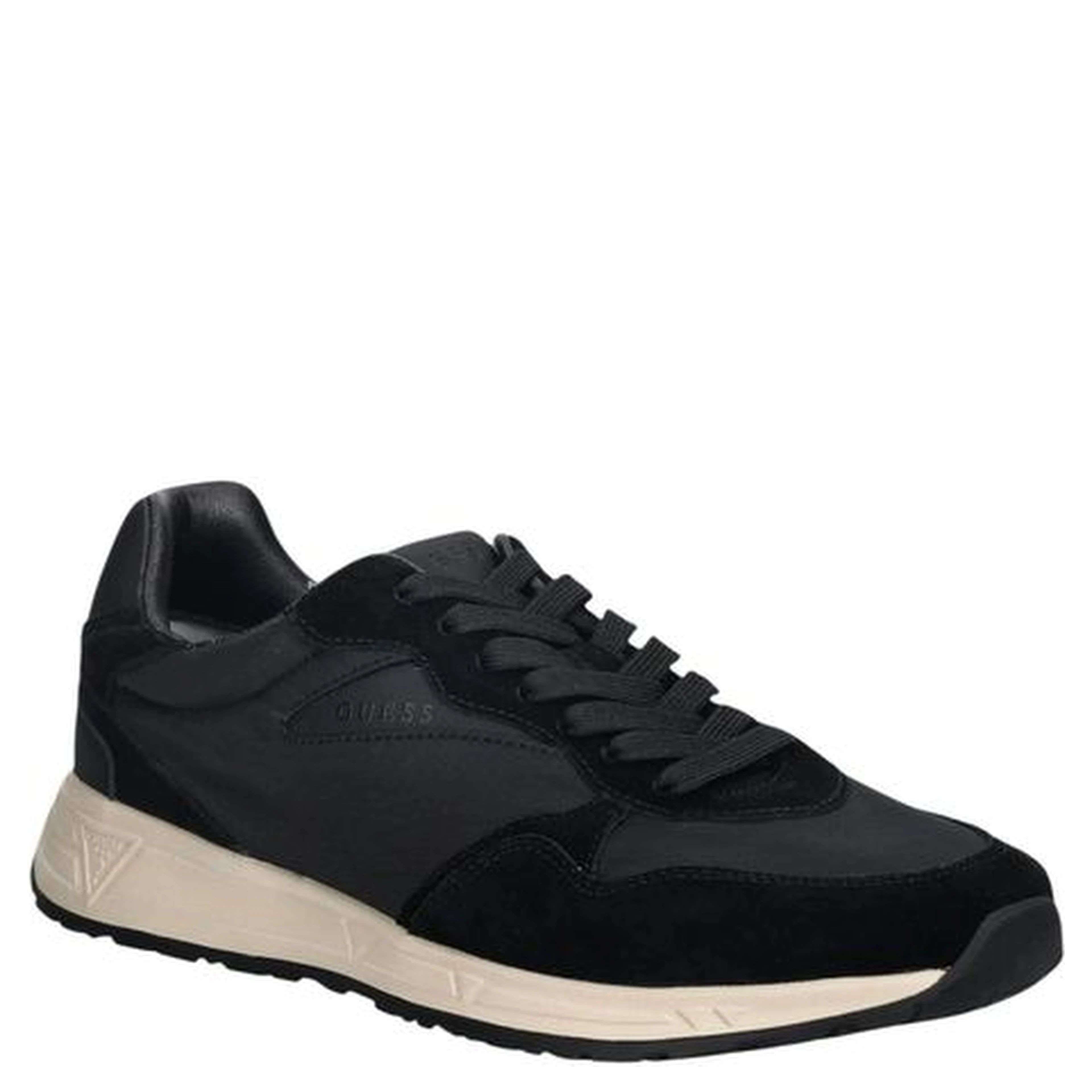 Black Polyester Athletic Sneakers