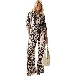 Brown Viscose Casual Pants