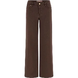 Brown Lyocell Flared Pants