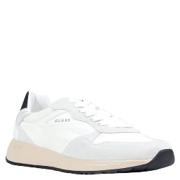 White Polyester Athletic Sneakers
