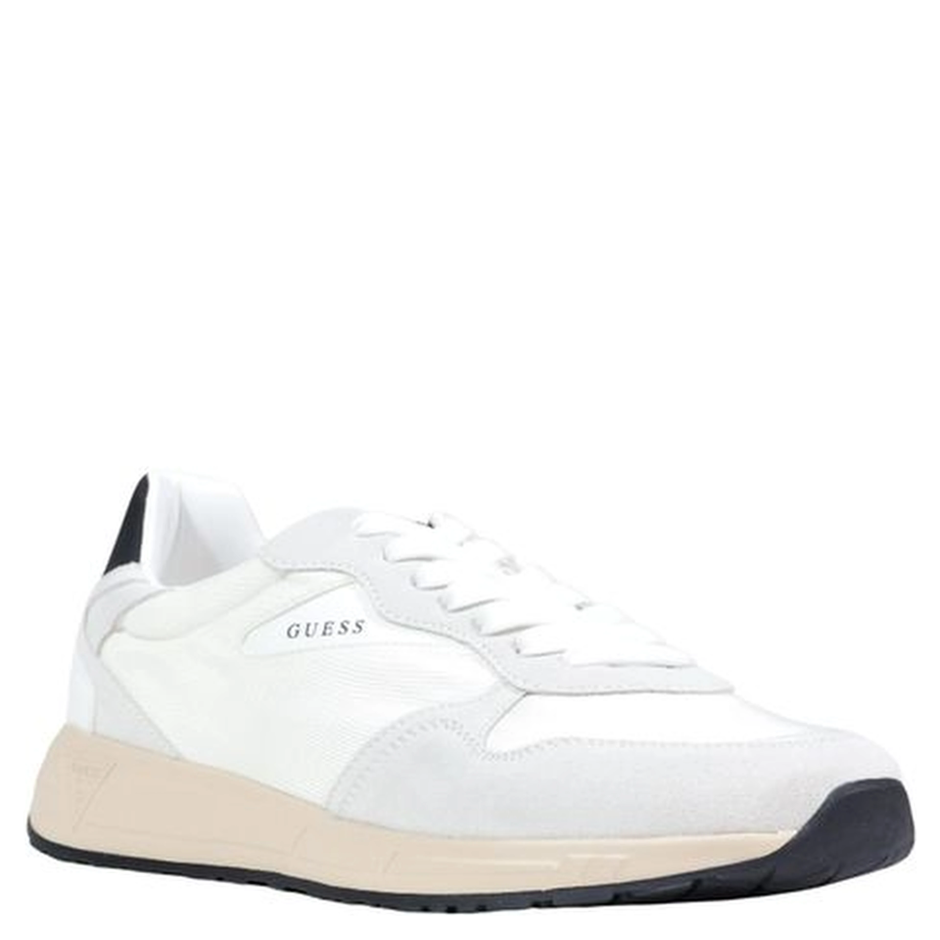 White Polyester Athletic Sneakers