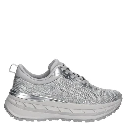 Silver Polyester Chunky Sneakers