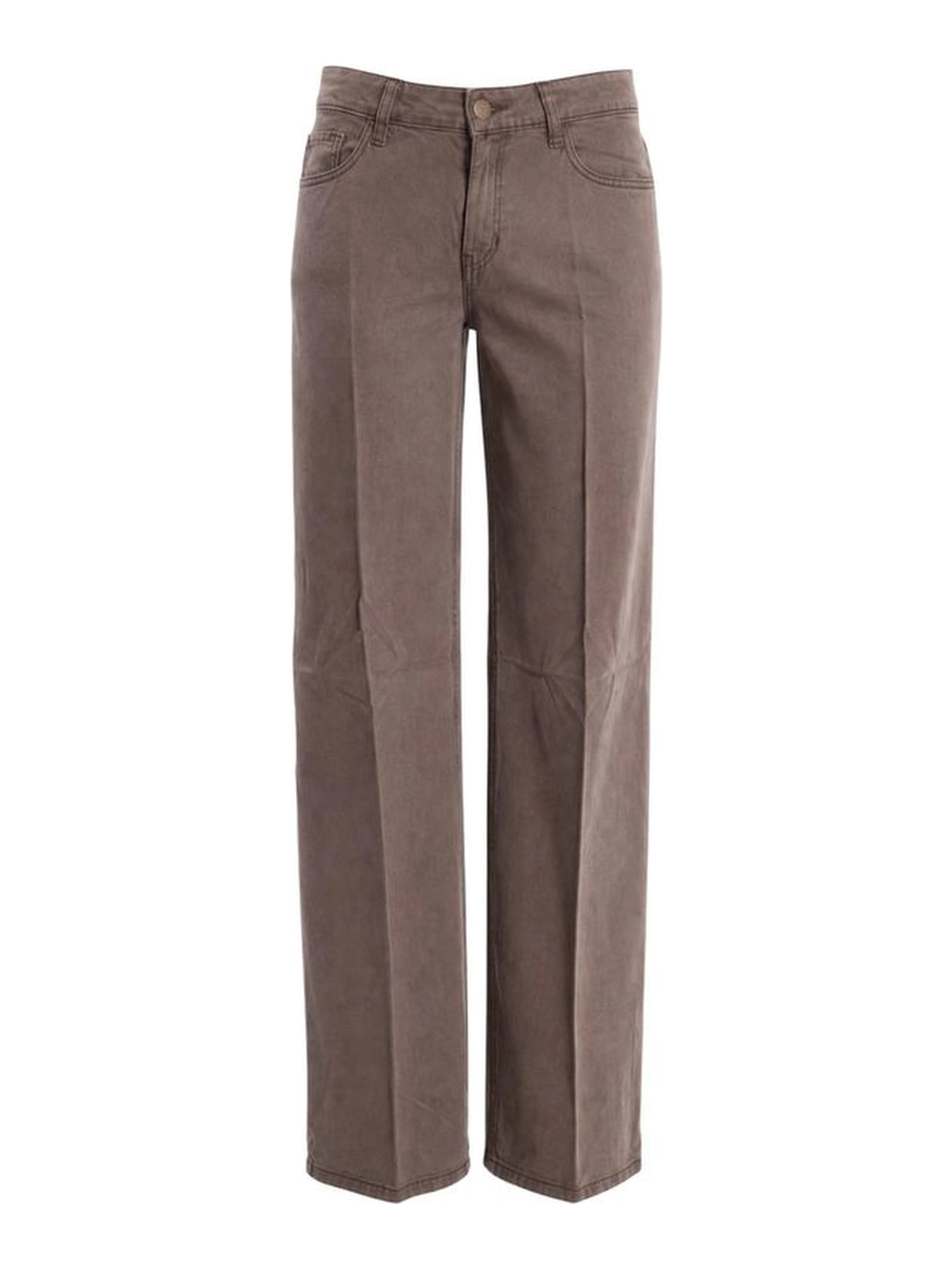 Beige Lyocell Flared Pants