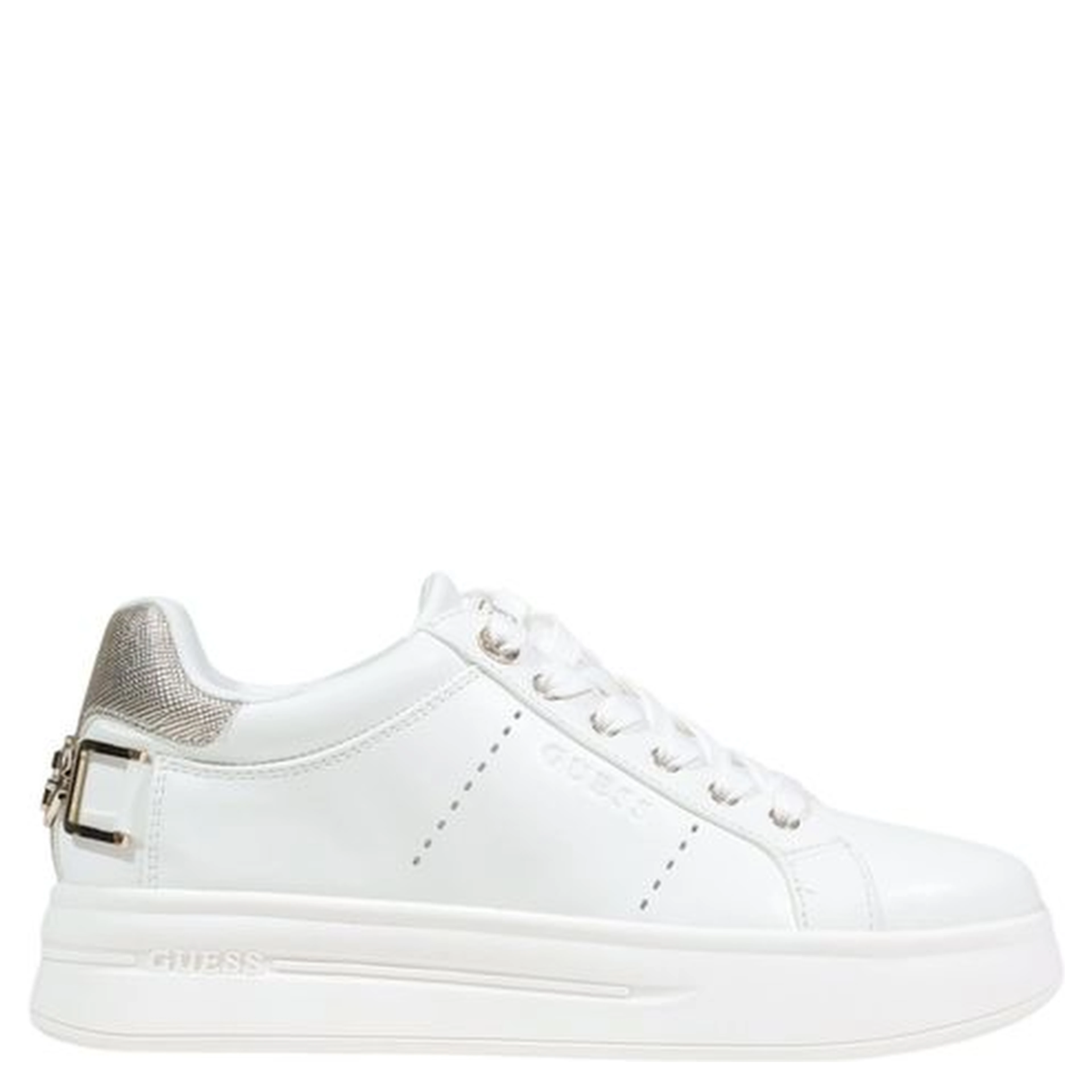 White Polyethylene Platform Sneakers