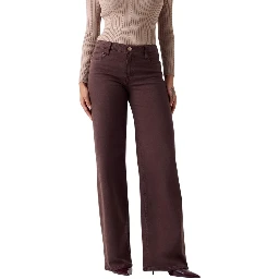Brown Lyocell Flared Pants