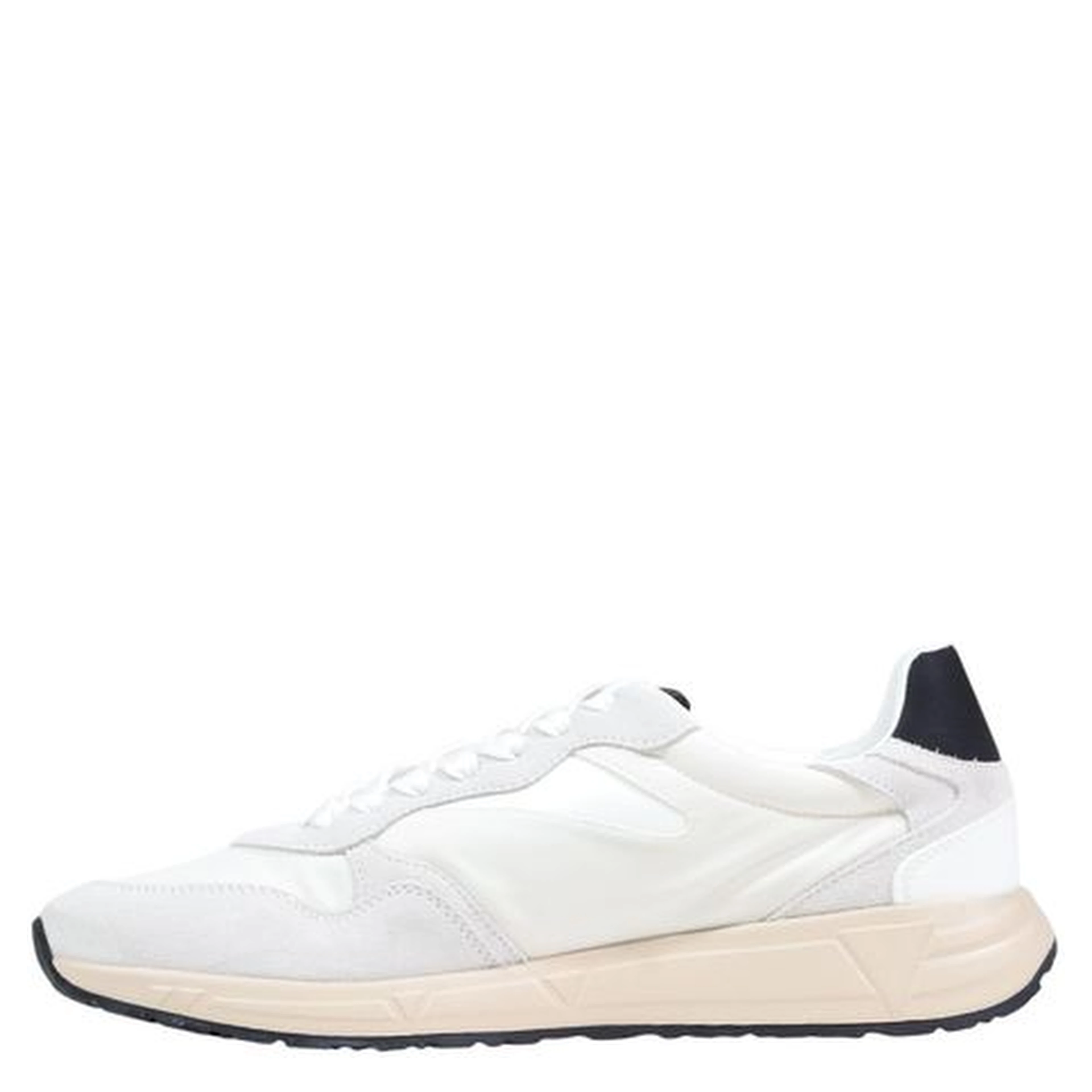 White Polyester Athletic Sneakers