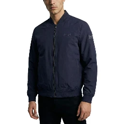 Blue Polyester Bomber