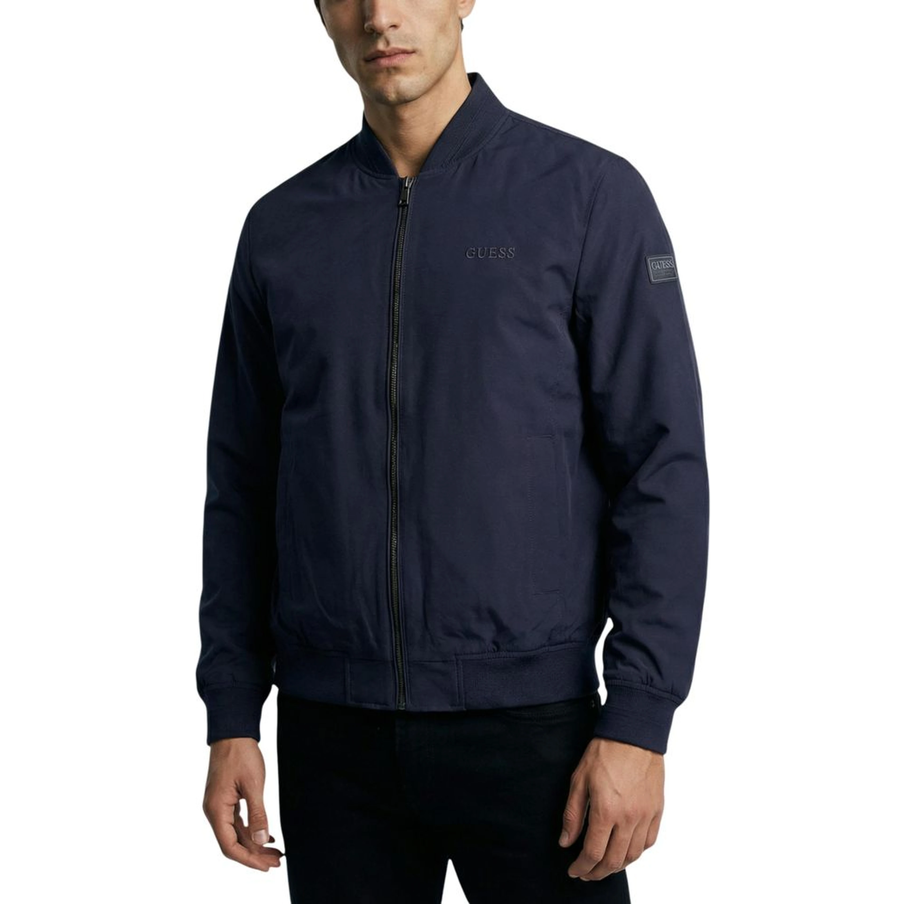 Blue Polyester Bomber