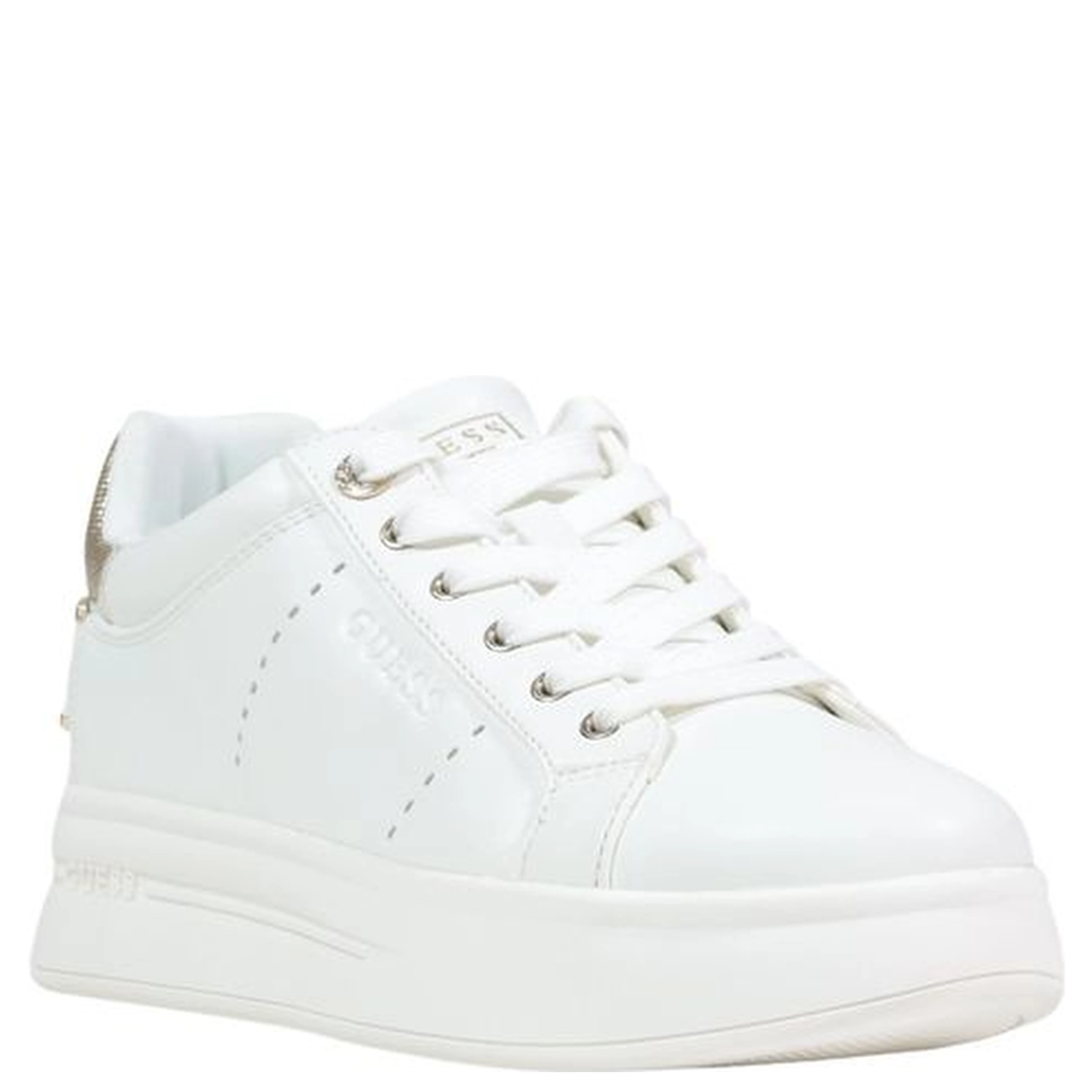 White Polyethylene Platform Sneakers