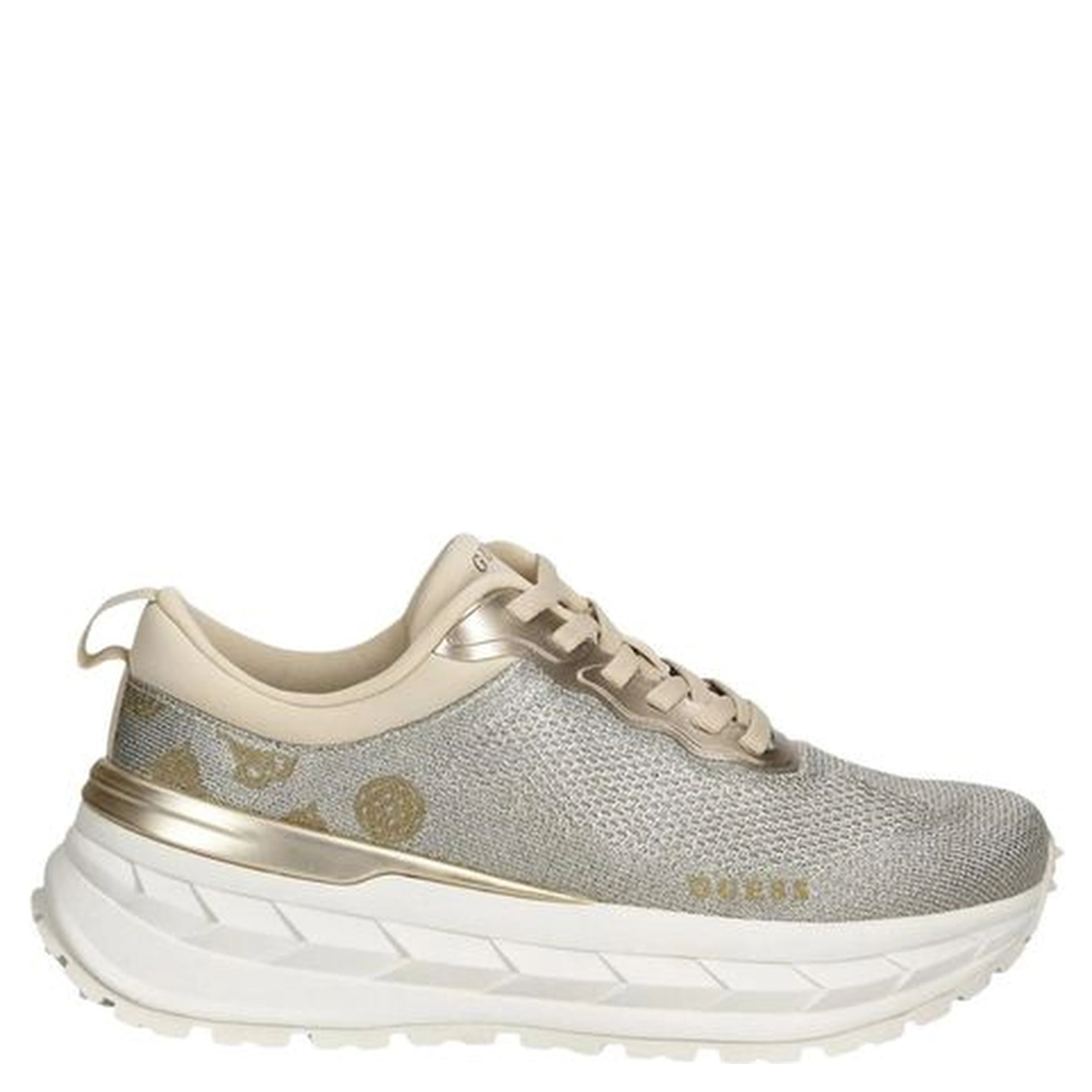 Gray Polyester Chunky Sneakers