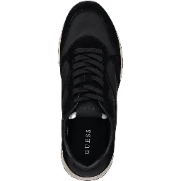 Black Polyester Athletic Sneakers