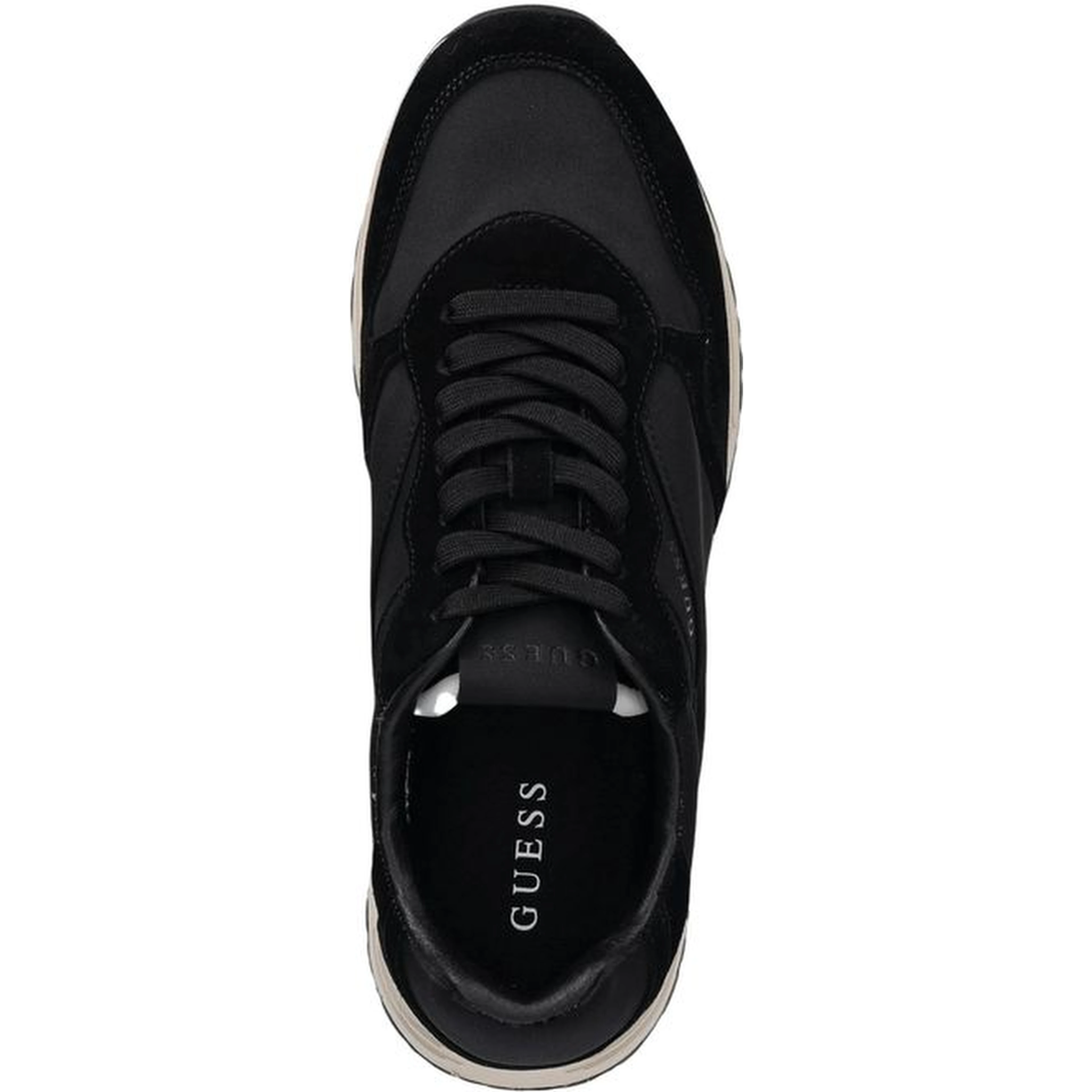 Black Polyester Athletic Sneakers
