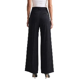 Black Viscose Casual Pants