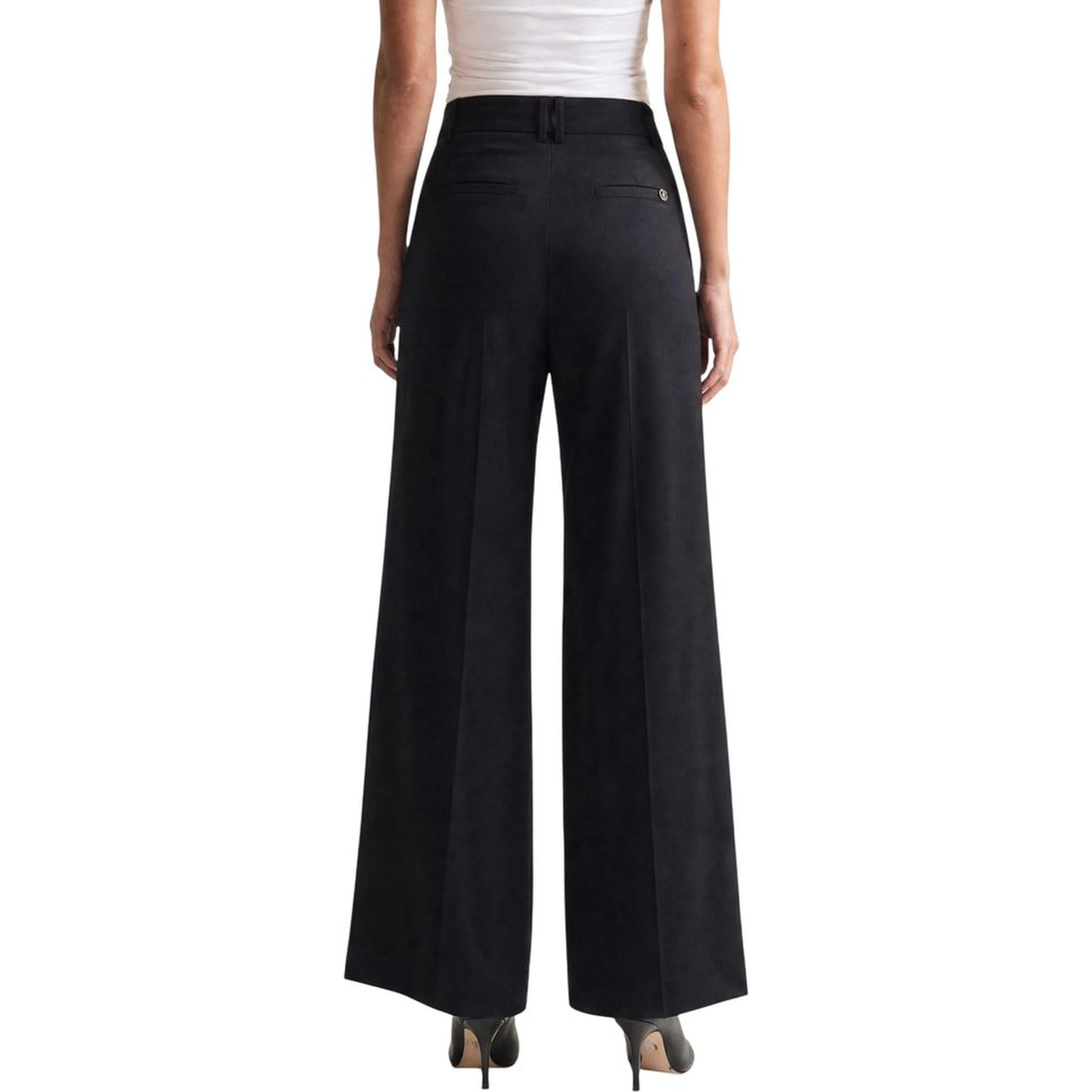 Black Viscose Casual Pants