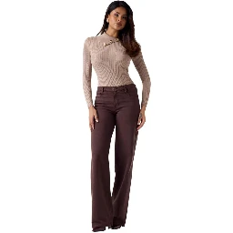 Brown Lyocell Flared Pants