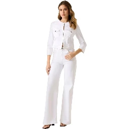 White Cotton Full-Length Jacket