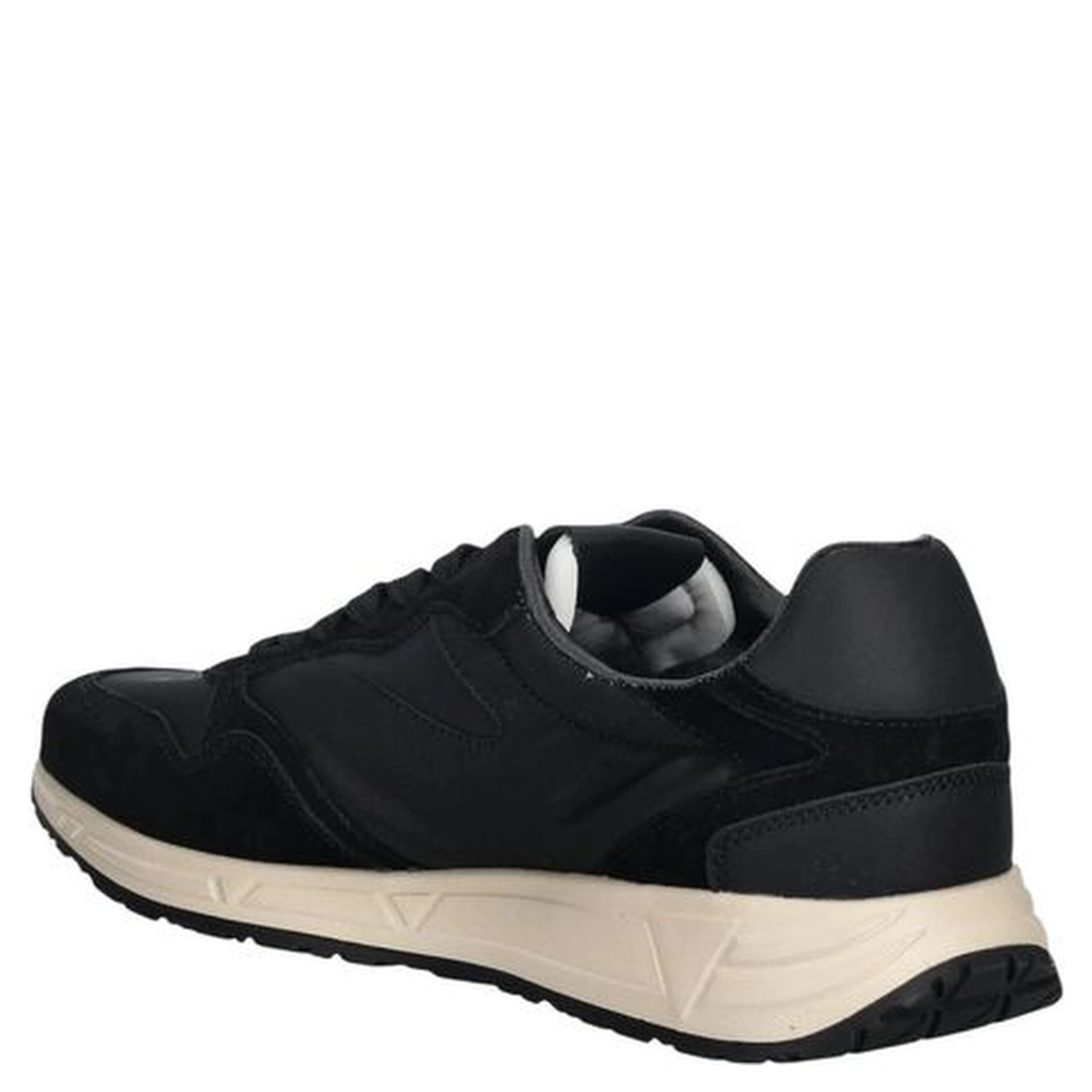 Black Polyester Athletic Sneakers
