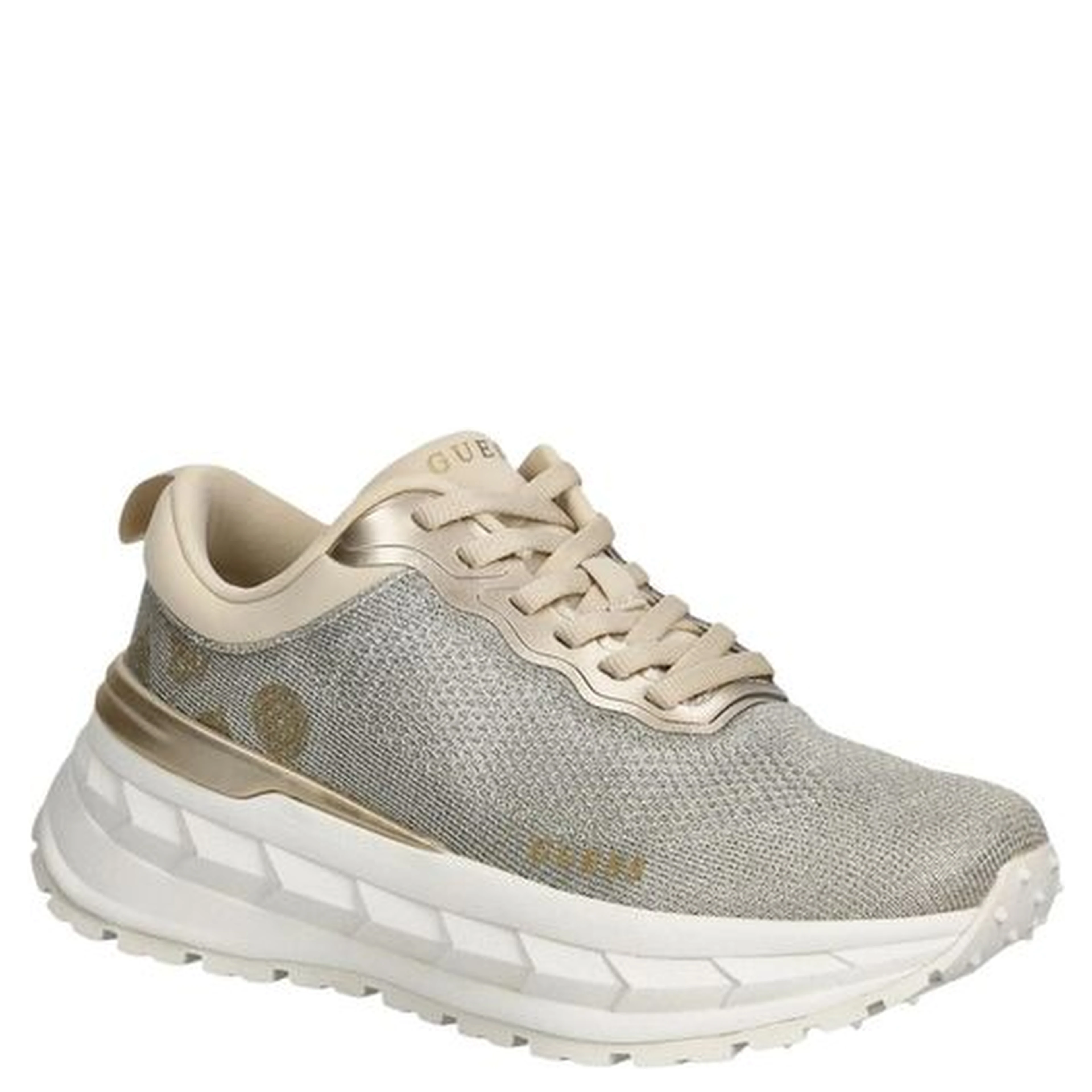 Gray Polyester Chunky Sneakers