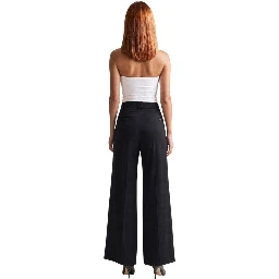 Black Viscose Casual Pants