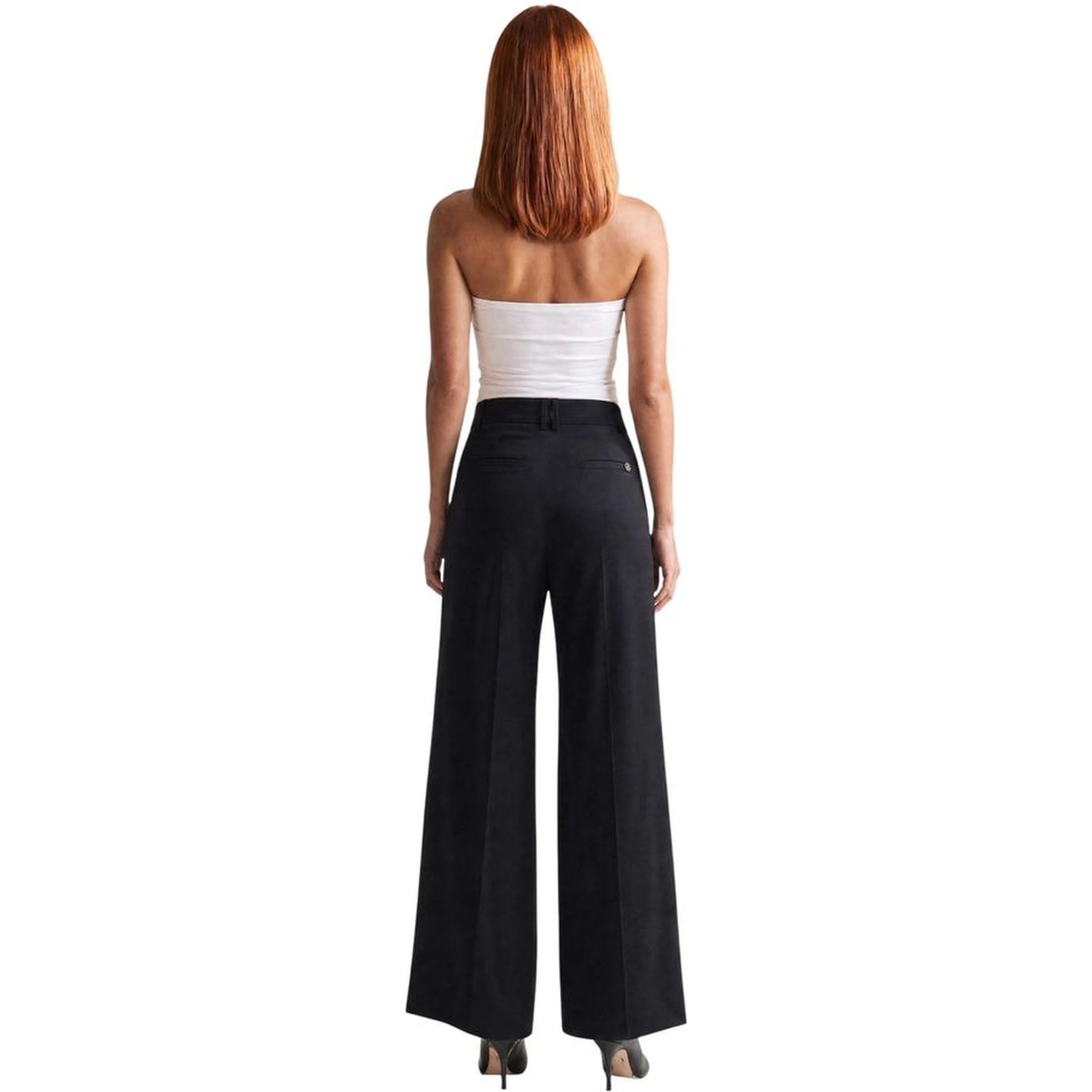 Black Viscose Casual Pants
