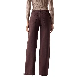 Brown Lyocell Flared Pants