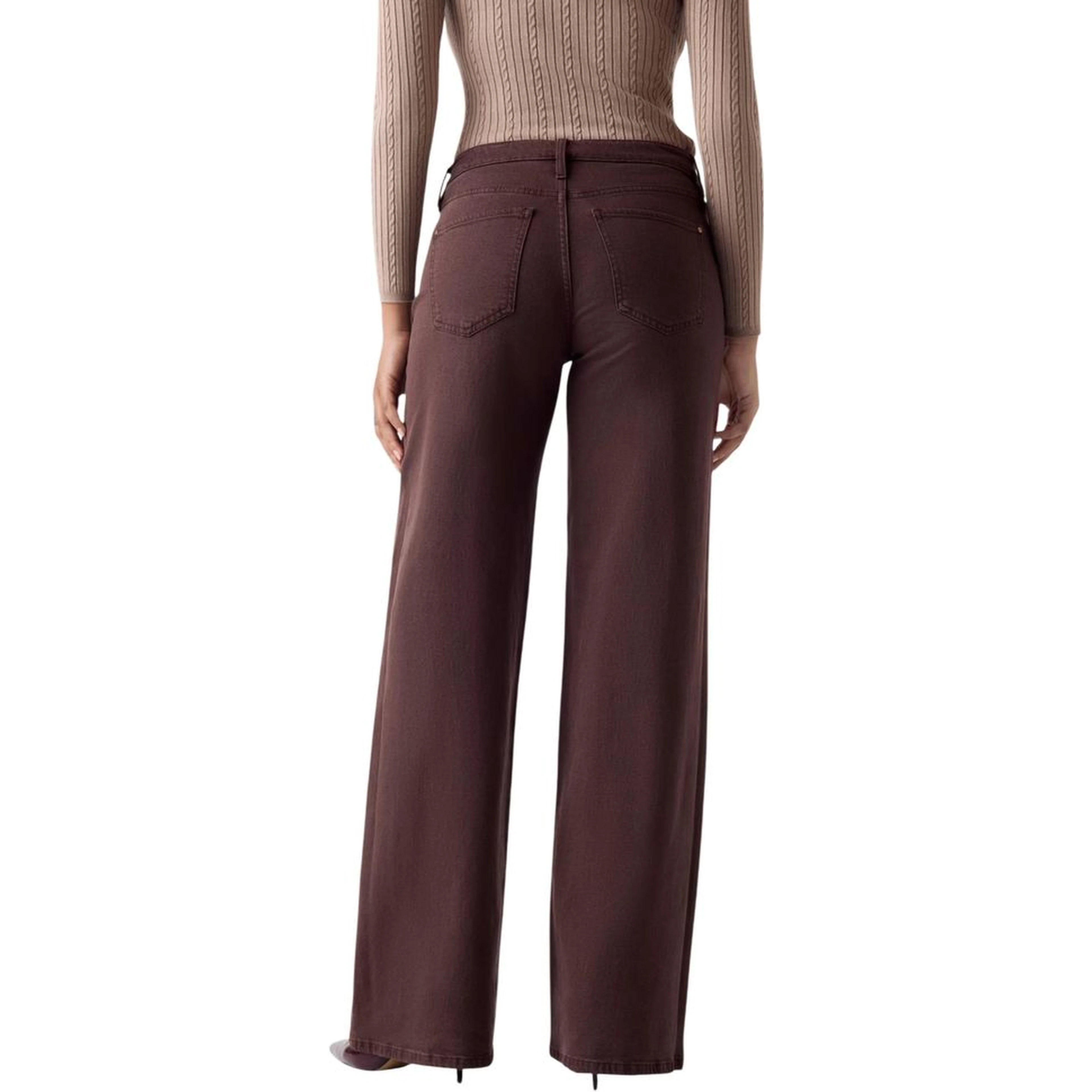Brown Lyocell Flared Pants