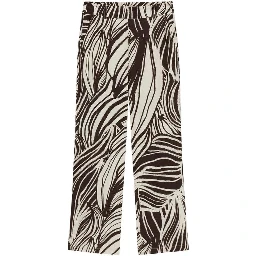 Brown Viscose Casual Pants