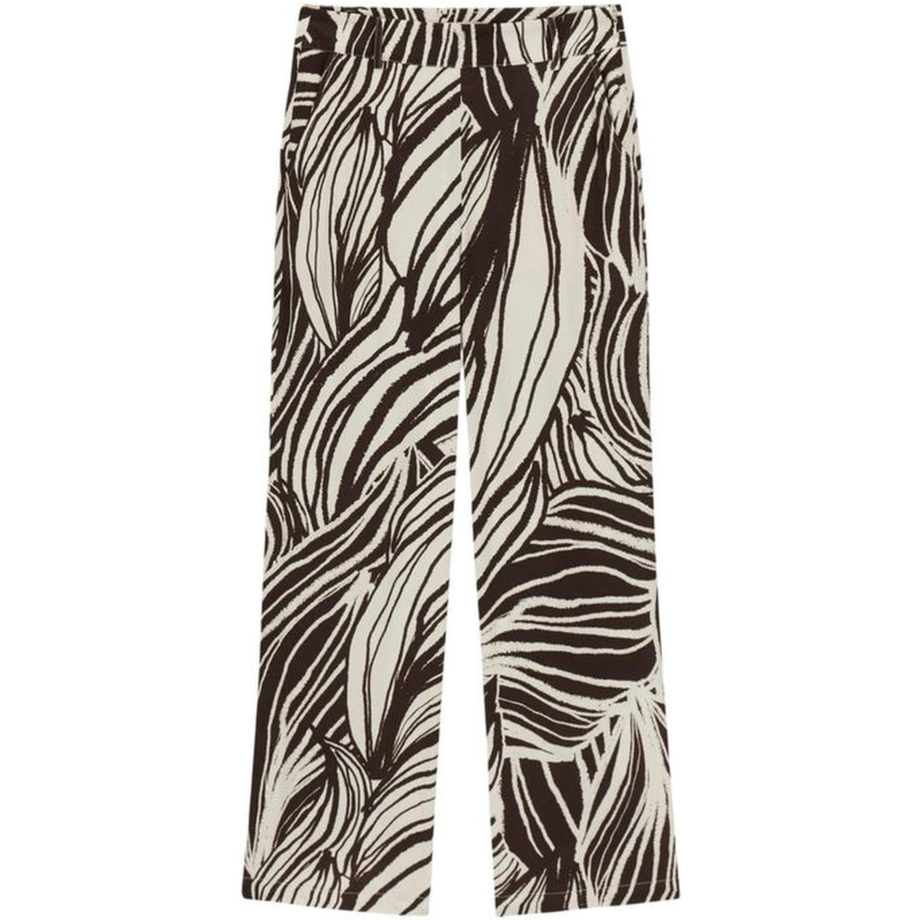 Brown Viscose Casual Pants