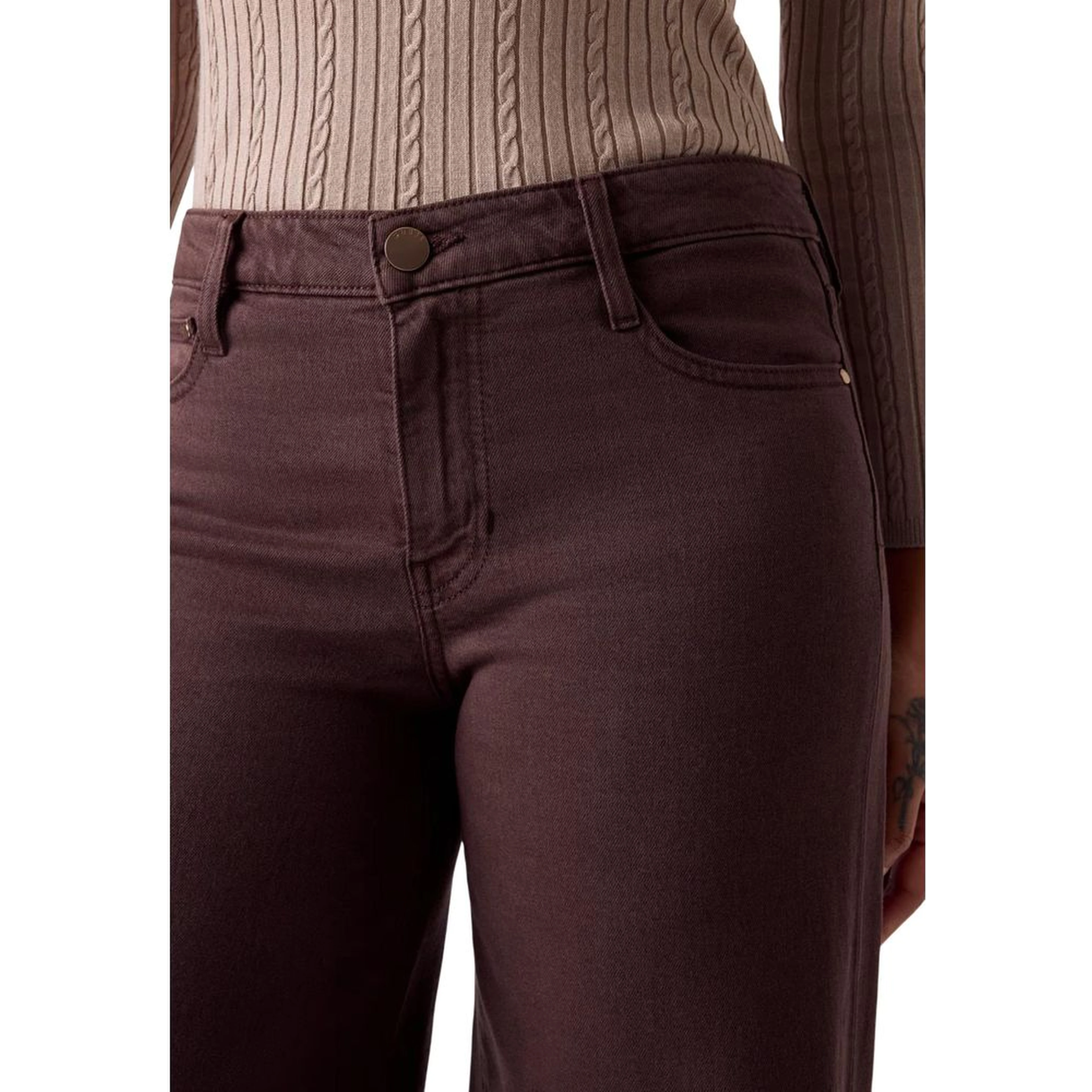 Brown Lyocell Flared Pants