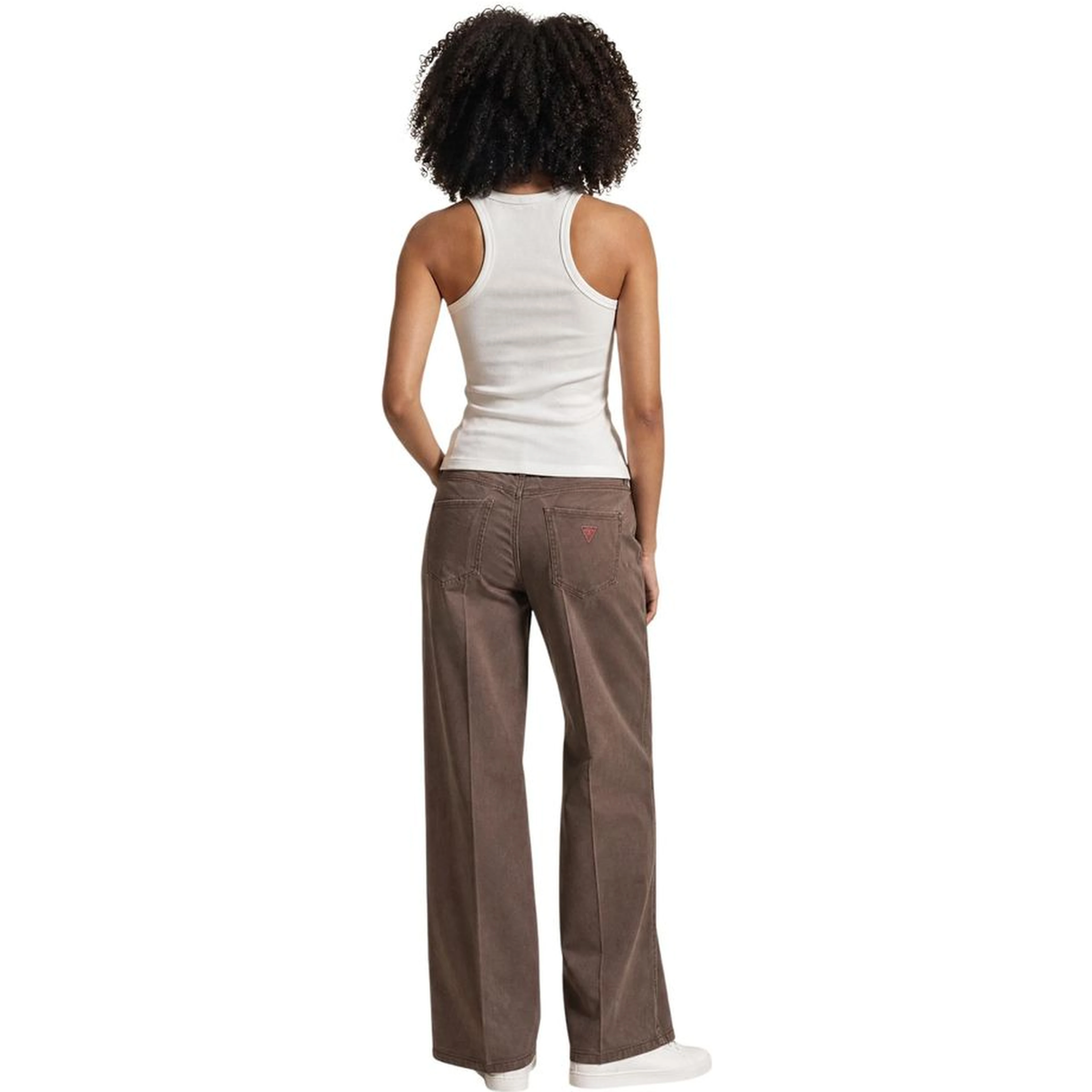 Beige Lyocell Flared Pants