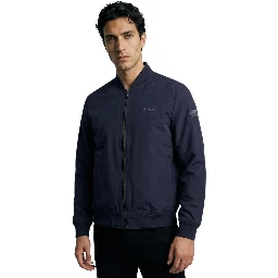 Blue Polyester Bomber