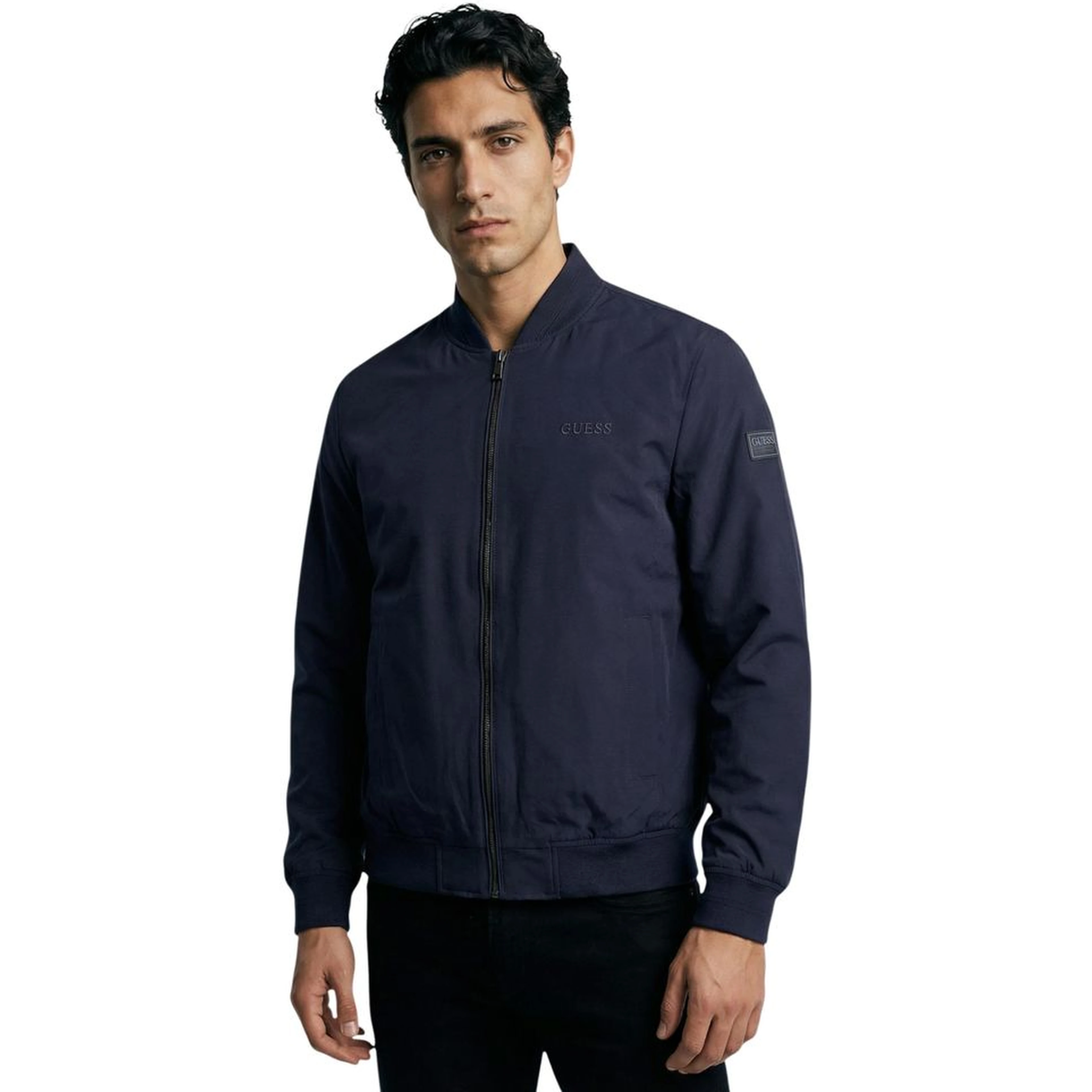 Blue Polyester Bomber