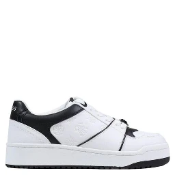 Black And White Polyethylene Low Top Sneakers