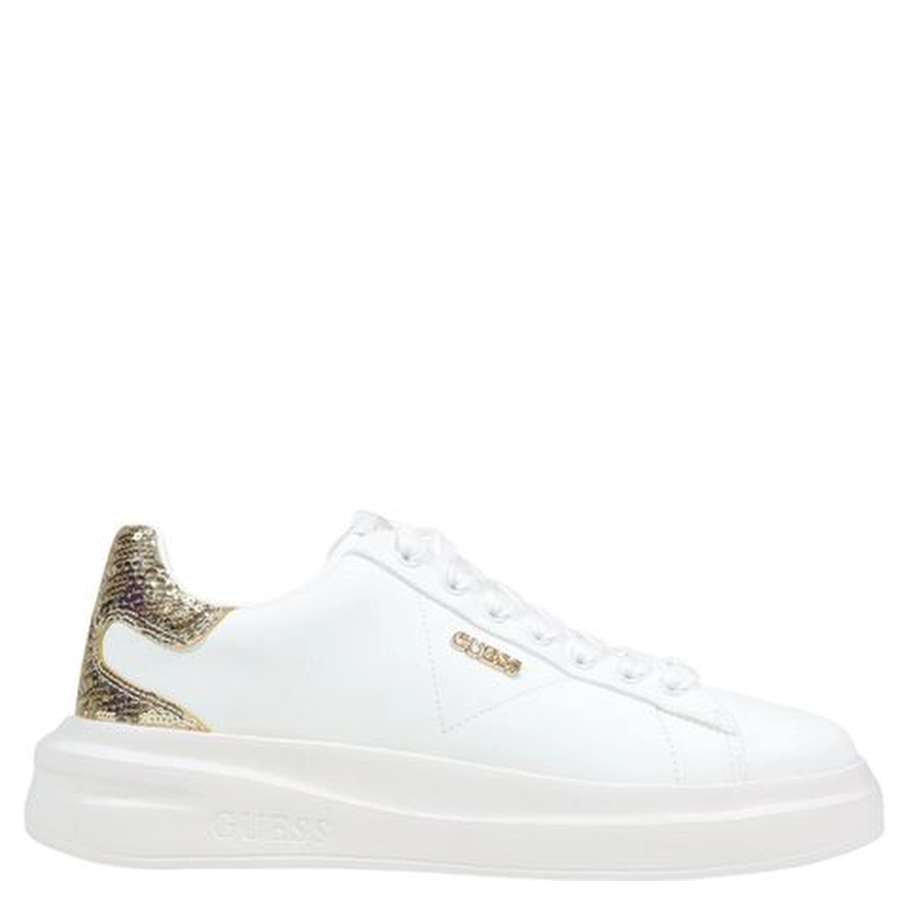 White Leather Low Top Sneakers