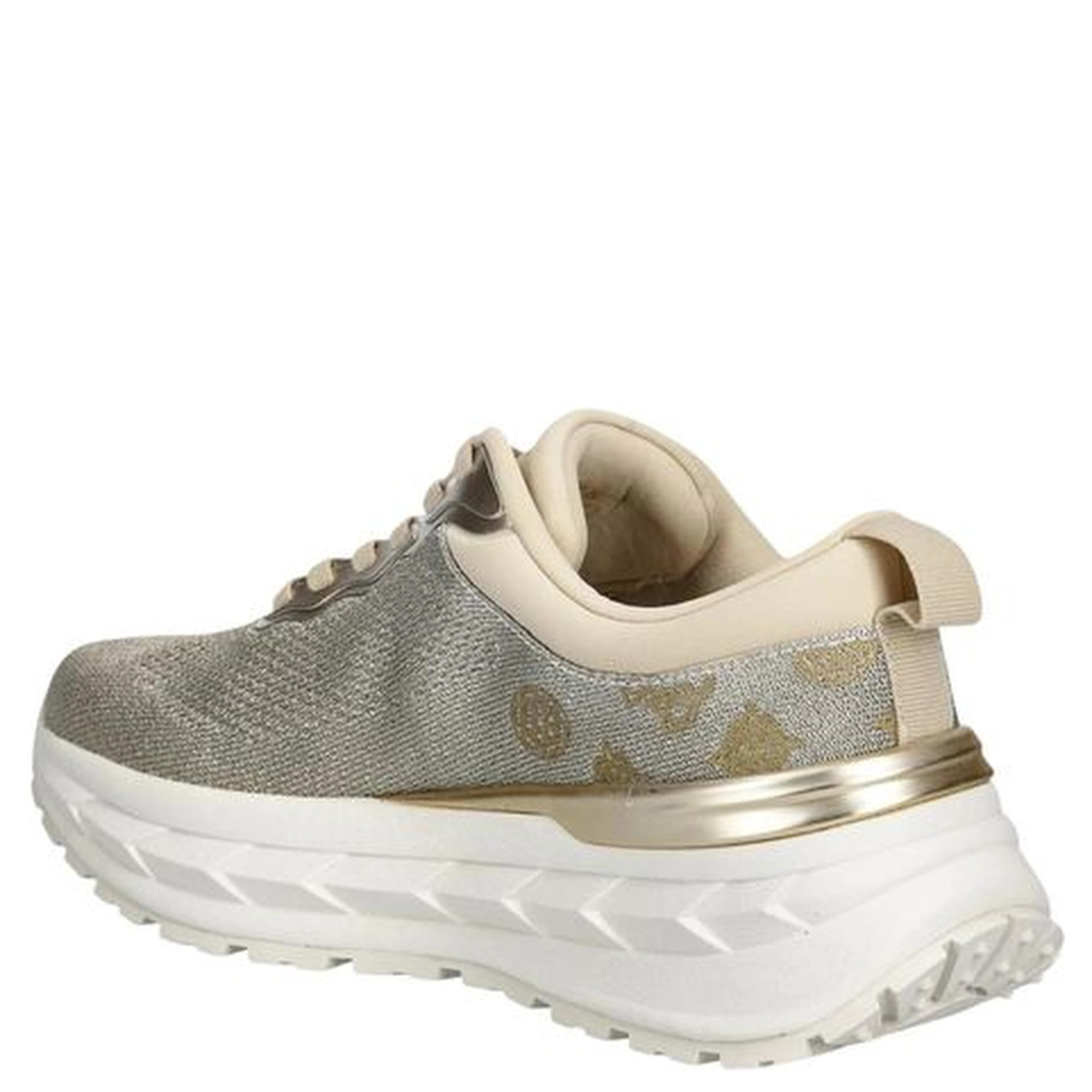 Gray Polyester Chunky Sneakers