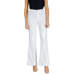 White Cotton Flared Jeans