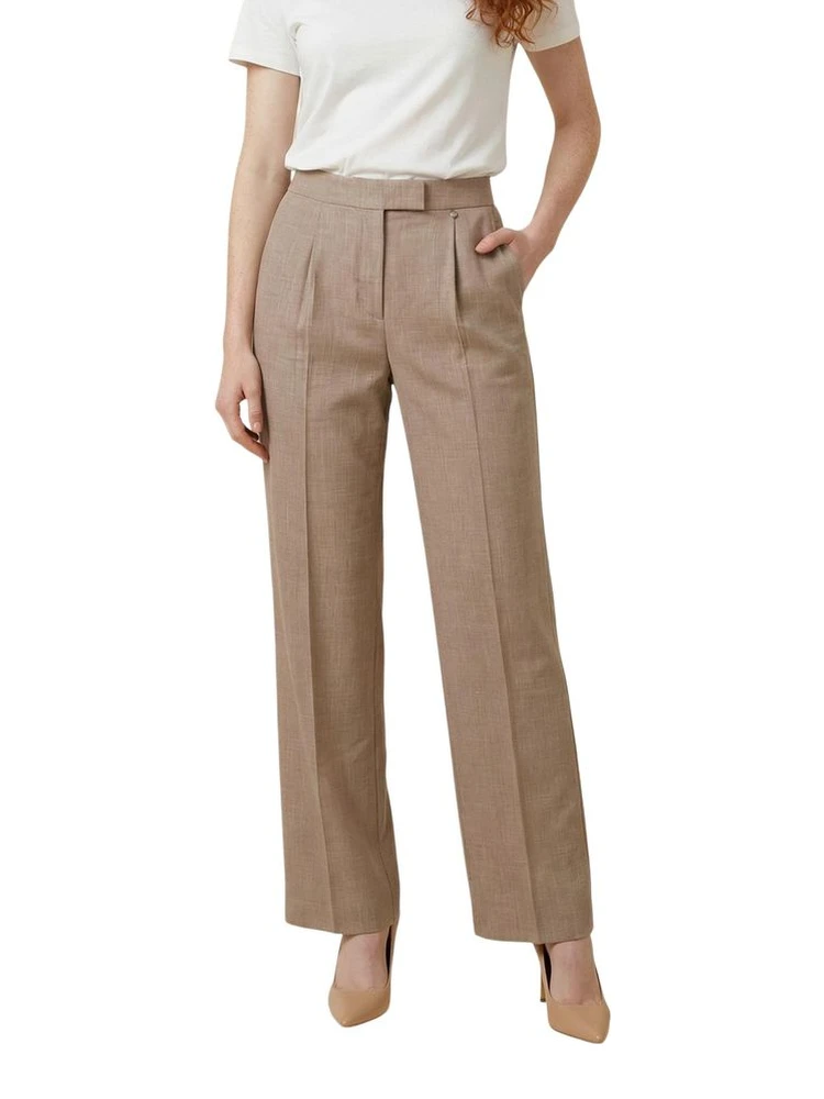 Beige Viscose Dress Pants