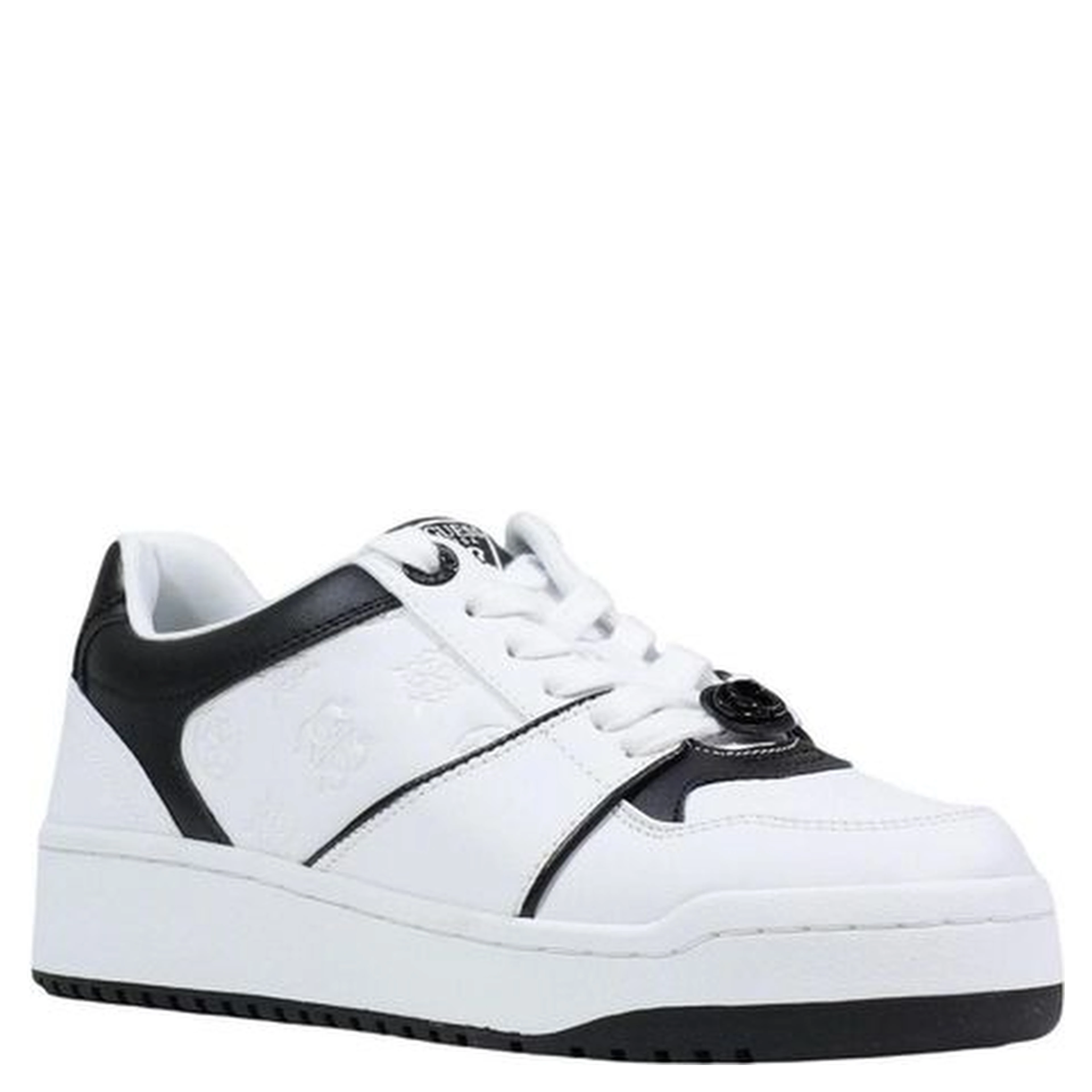 Black And White Polyethylene Low Top Sneakers