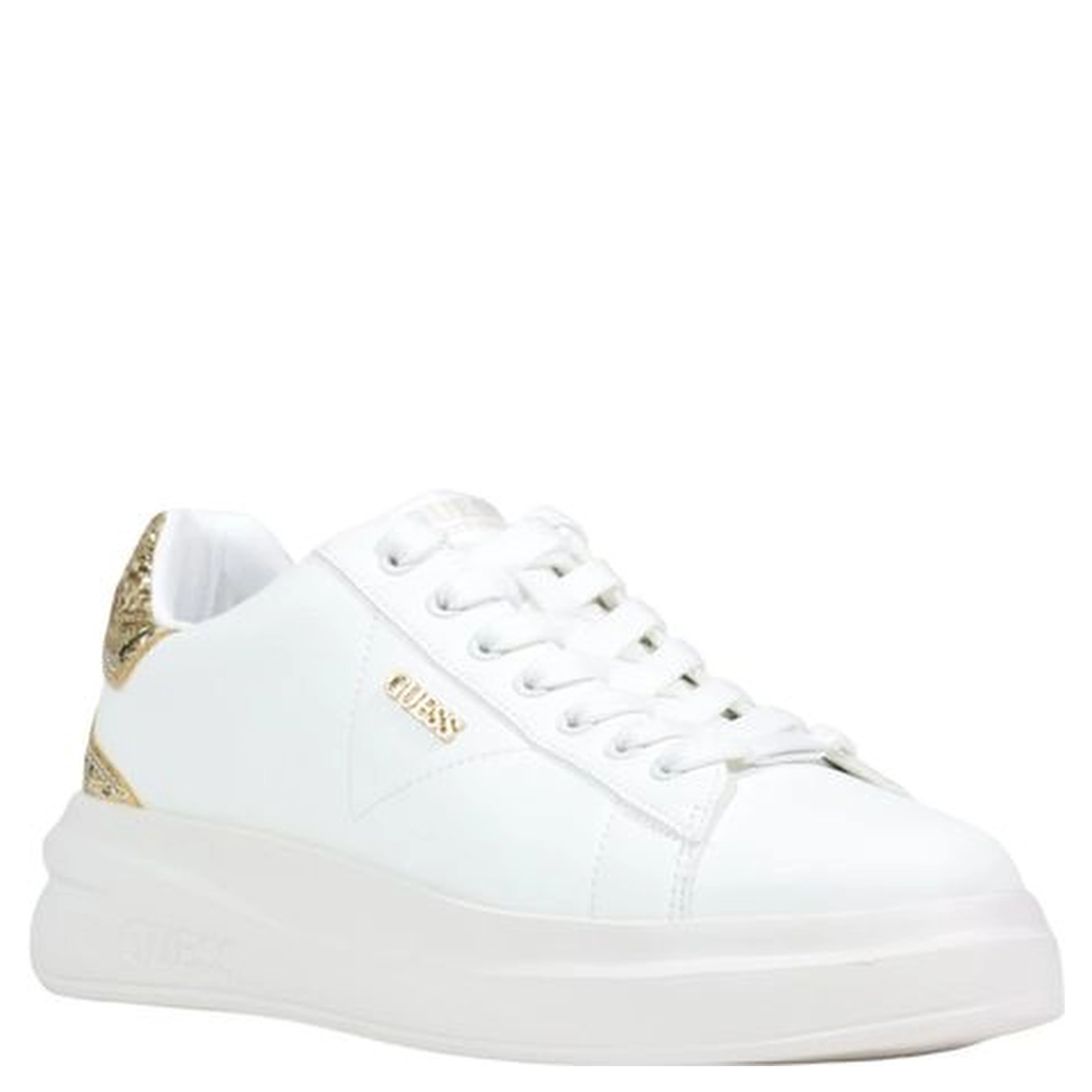White Leather Low Top Sneakers