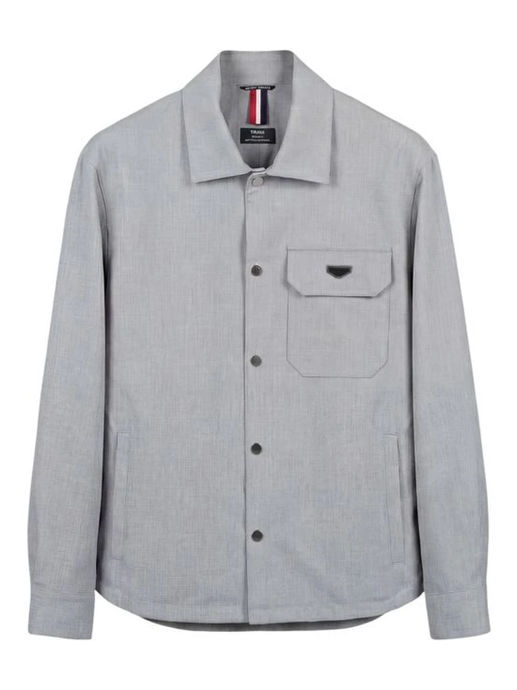 Gray Polyester Dress Shirt