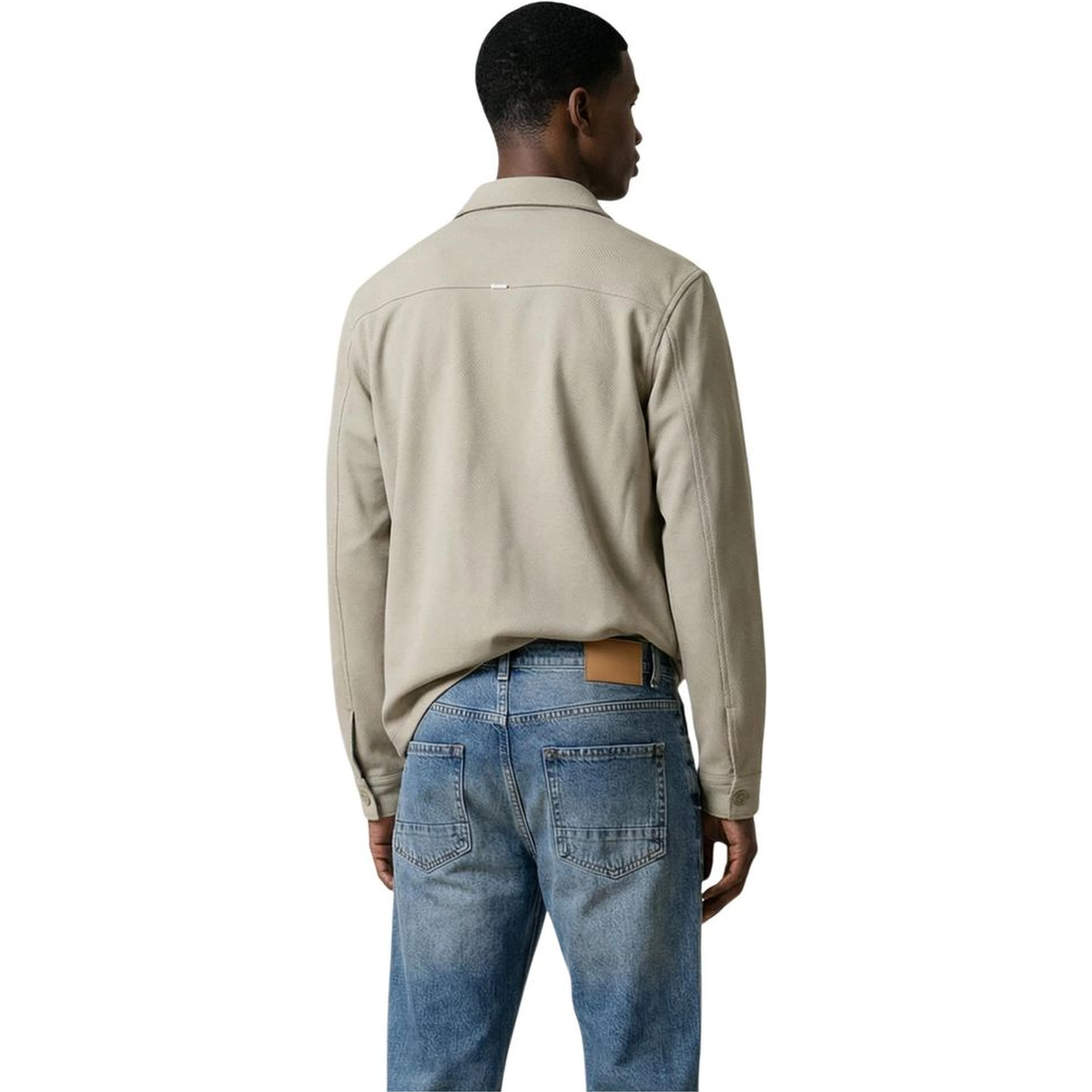 Beige Polyester Full-Length Jacket