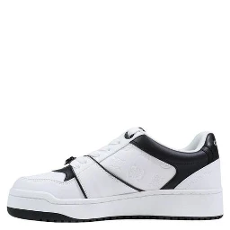Black And White Polyethylene Low Top Sneakers