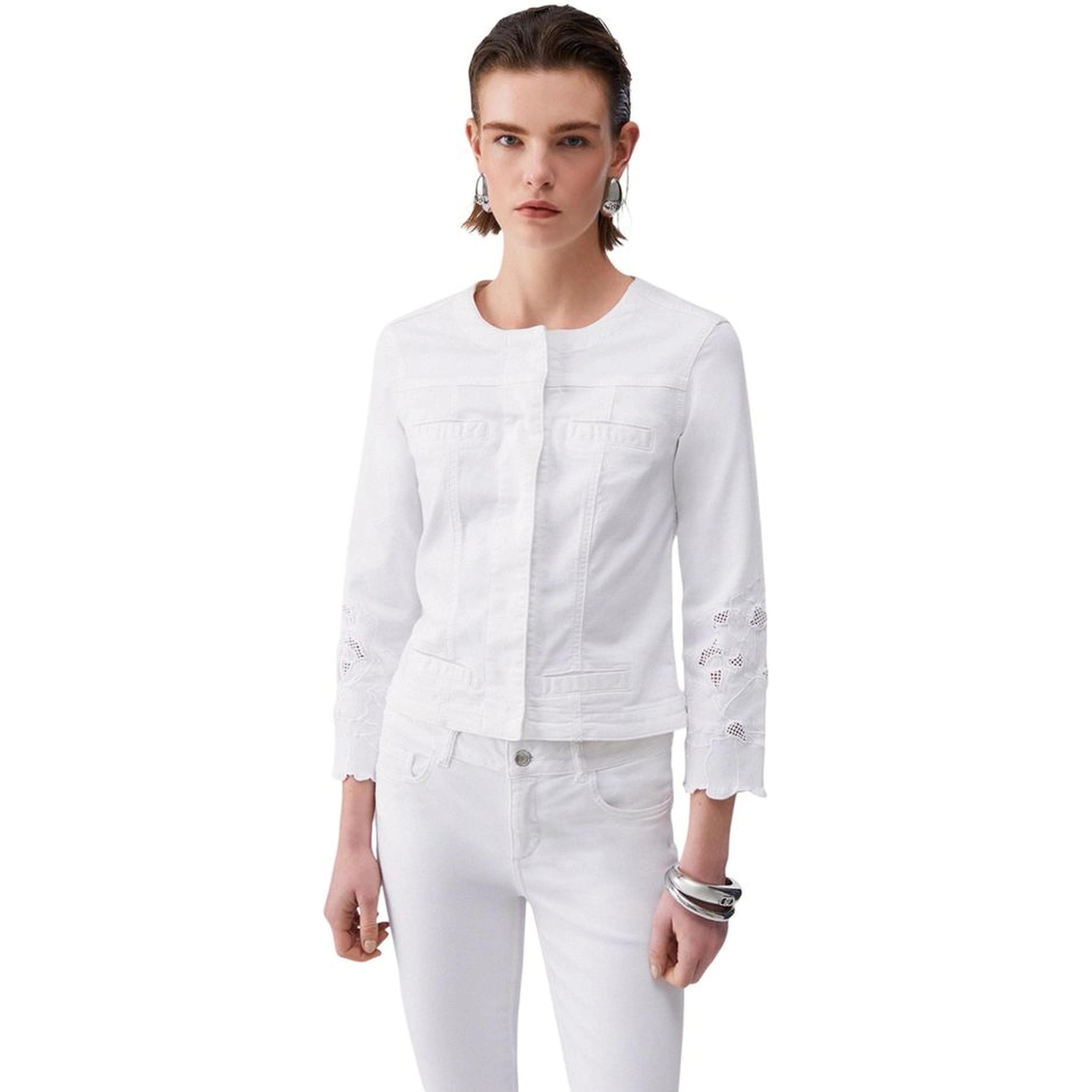 White Cotton Denim Jacket