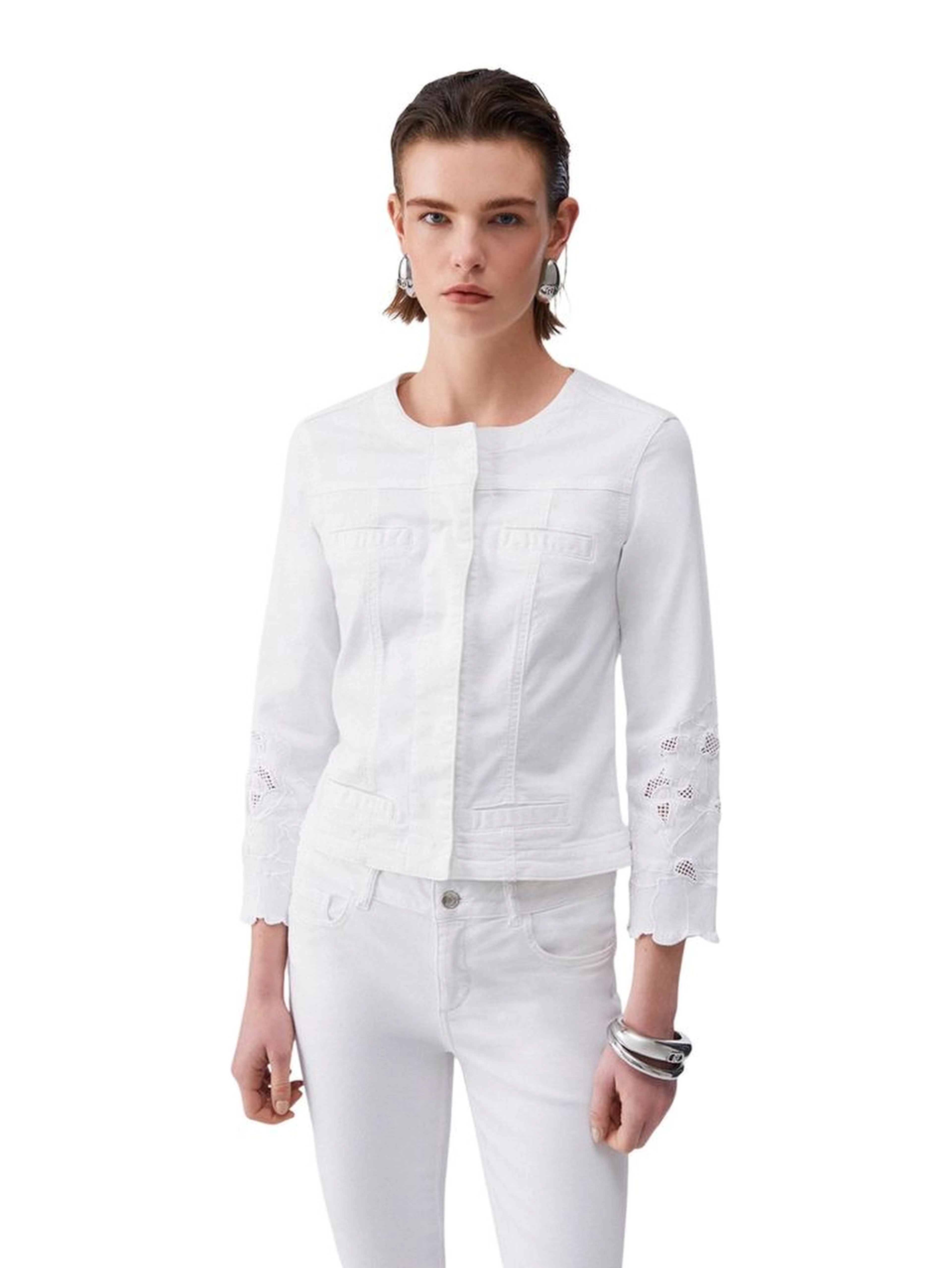 White Cotton Denim Jacket