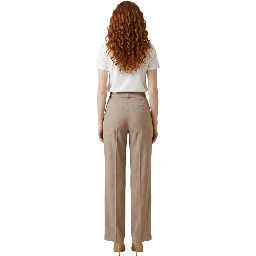 Beige Viscose Dress Pants
