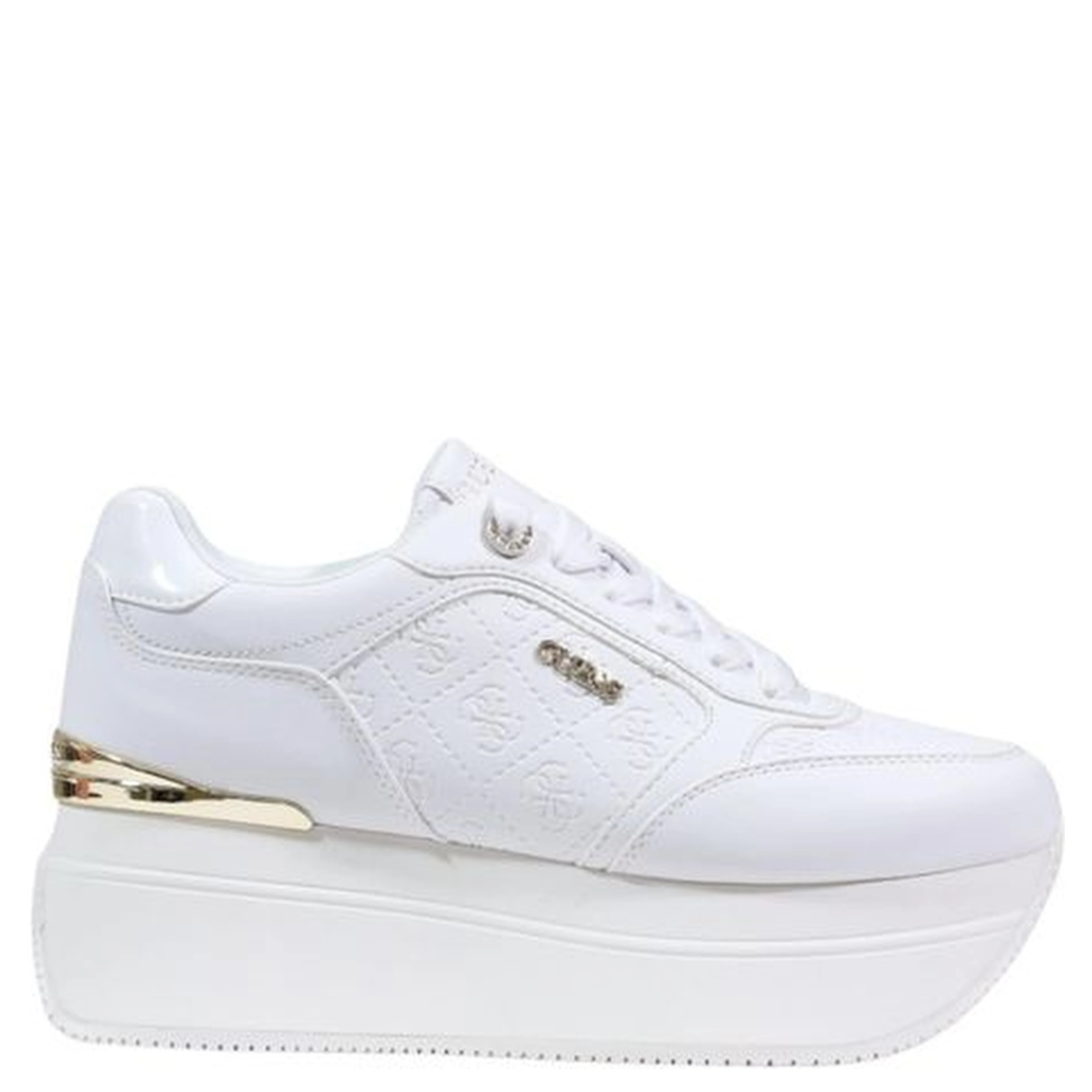 White Polyethylene Platform Sneakers