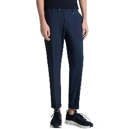 Blue Polyamide Dress Pants
