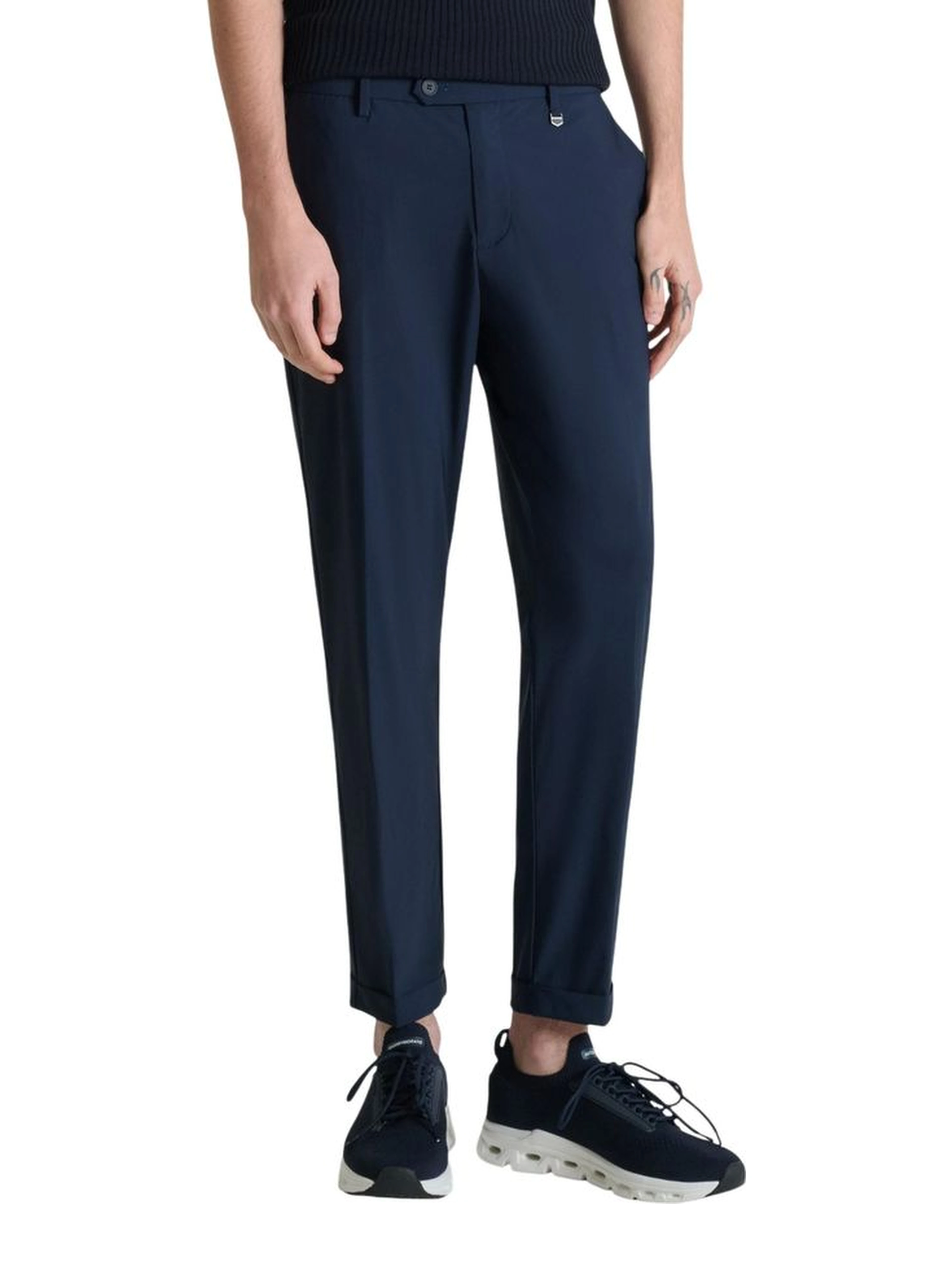Blue Polyamide Dress Pants