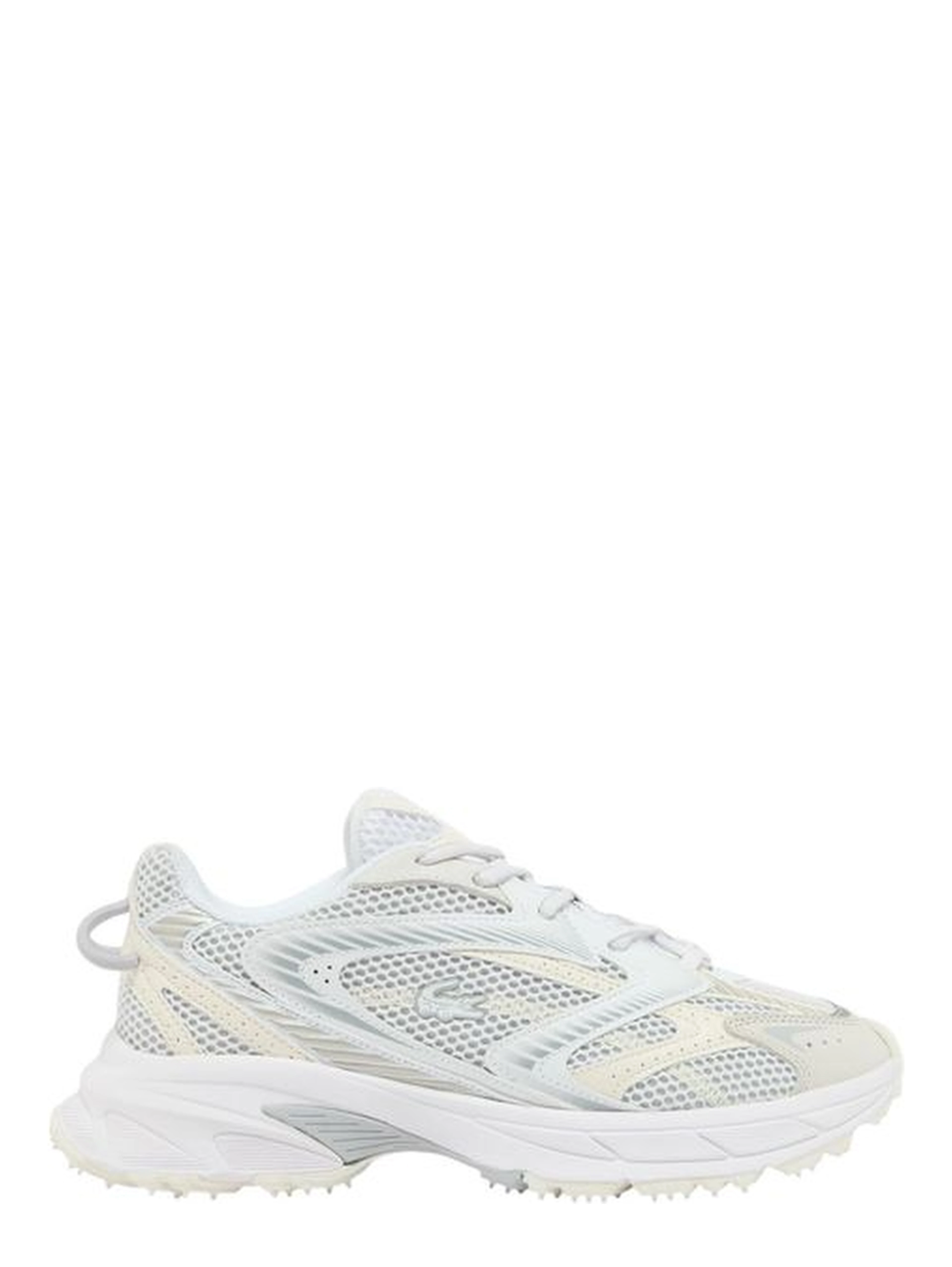 White Recycled Polyester Athletic Sneakers