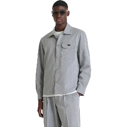 Gray Polyester Dress Shirt